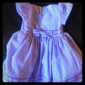 purple and white striped 12-18 months girl dress